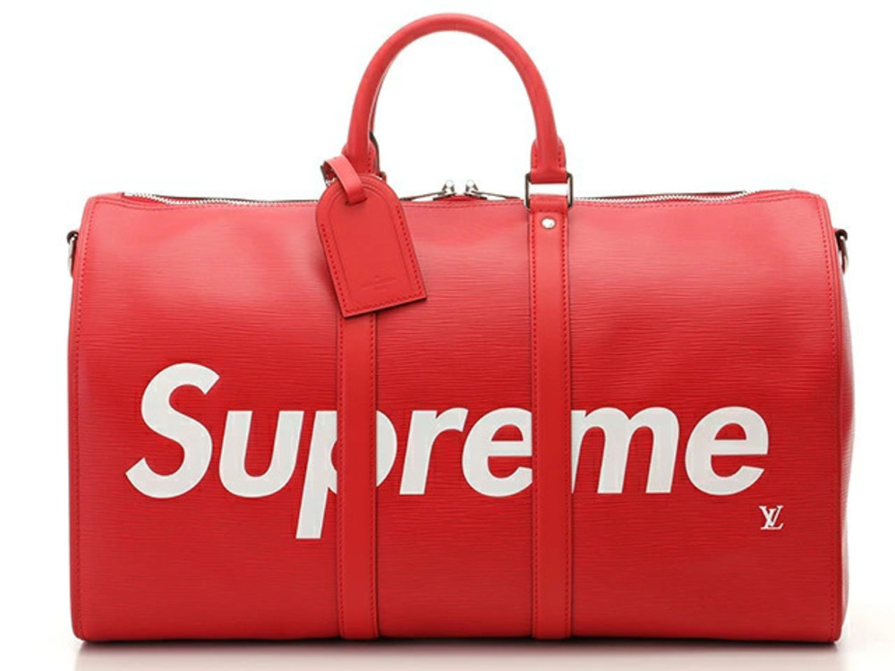 LOUIS VUITTON Supreme Keepall Bandouliere Boston Bag Epi Leather